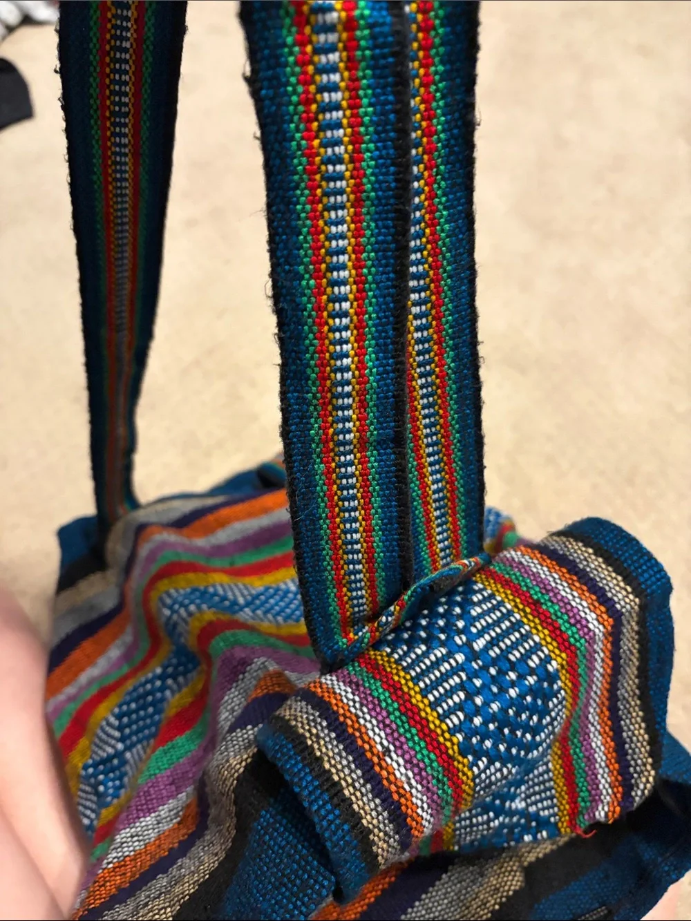 Multicolor Striped backpack with Front Pocket - Cozumel MEX